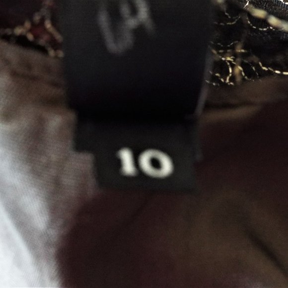 Laundry by Shelli Segal Black Lace w/ Brown Underlay Spaghetti Strap Dress Sz 10 - Picture 8 of 9